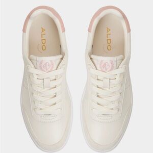 ALDO Women's Cream and Pink Sneakers Size 8.5